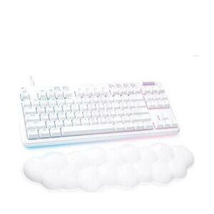 White Mechanical Keyboard with Wrist Rest